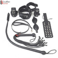 Bad Boy Bondage Set Leather Restraint Kit With Cuffs And Paddles