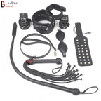 Bad Boy Bondage Set Leather Restraint Kit With Cuffs And Paddles
