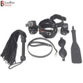 Beginners Bondage Set Leather Restraints Kit With Collar And Cuffs