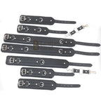 Leather Cuffs Set Wrist Ankle Thigh Restraints Unisex Padded Adjustable