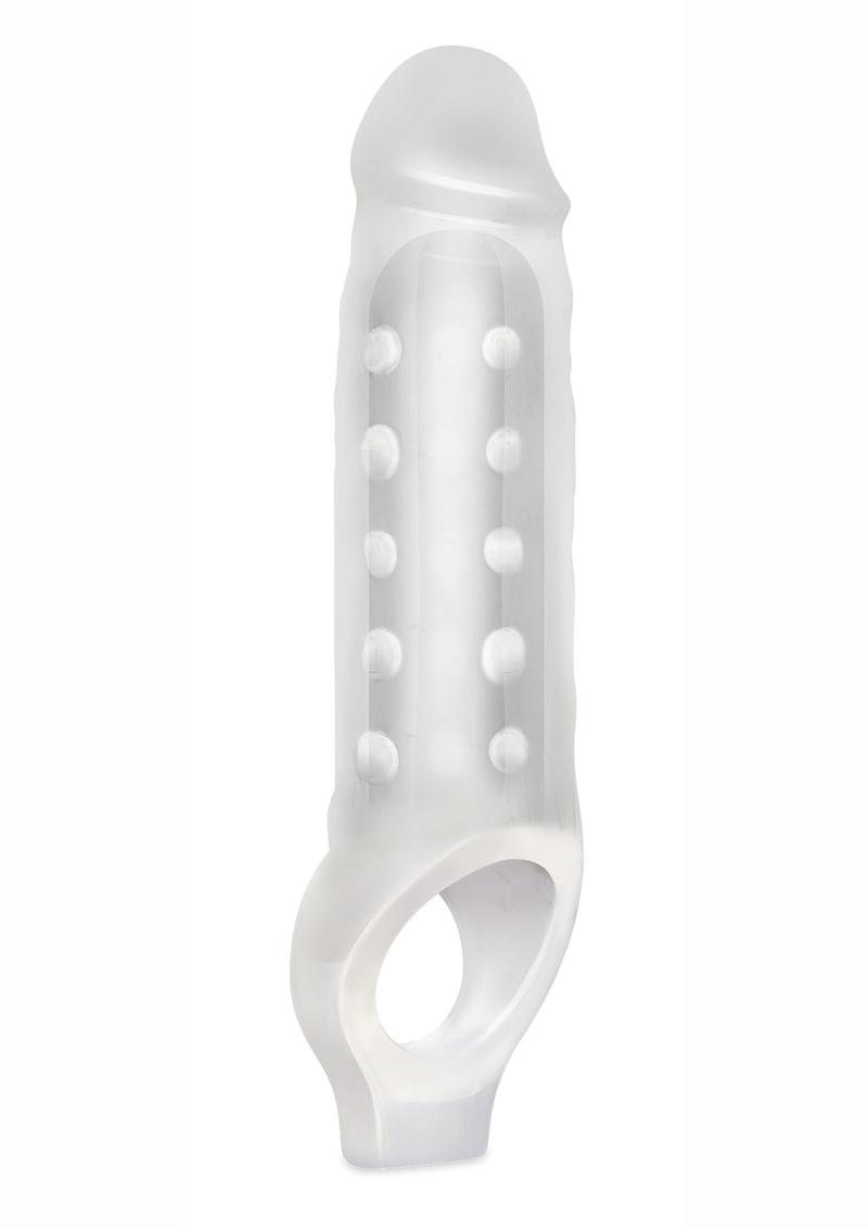 White silicone sleeve with multiple holes on a white background