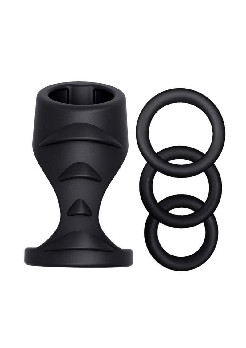 Penis Sleeve And Cock Rings RockHard Kit 4in1 Silicone