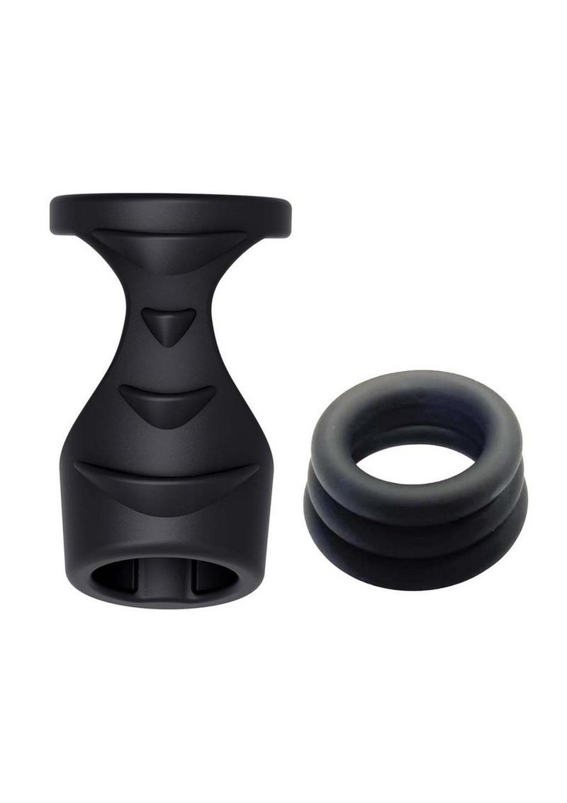 Penis Sleeve And Cock Rings RockHard Kit 4in1 Silicone