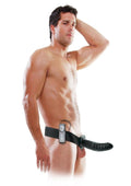 8in Vibrating Hollow Strap On With Adjustable Harness