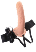 8in Vibrating Hollow Strap On With Adjustable Harness