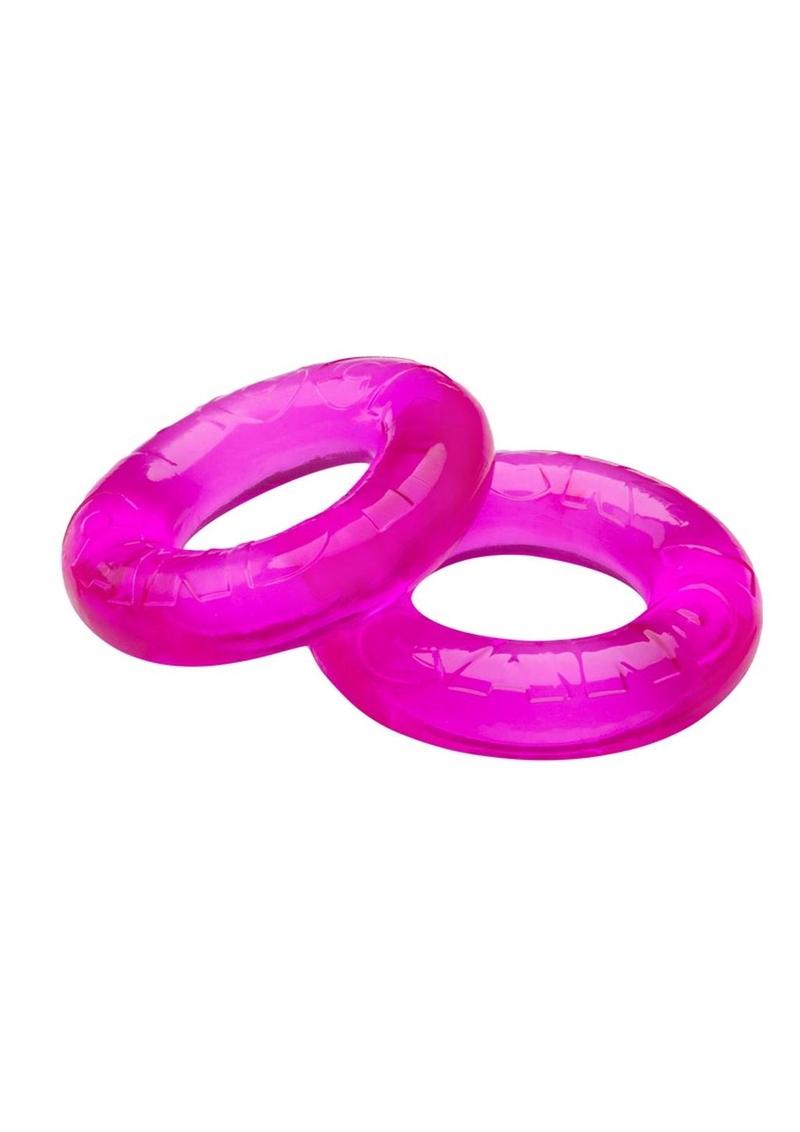 2 Pack Rock Candy Gummy Cock Ring One Size Fits Most Extra Snug Vibrant Red
