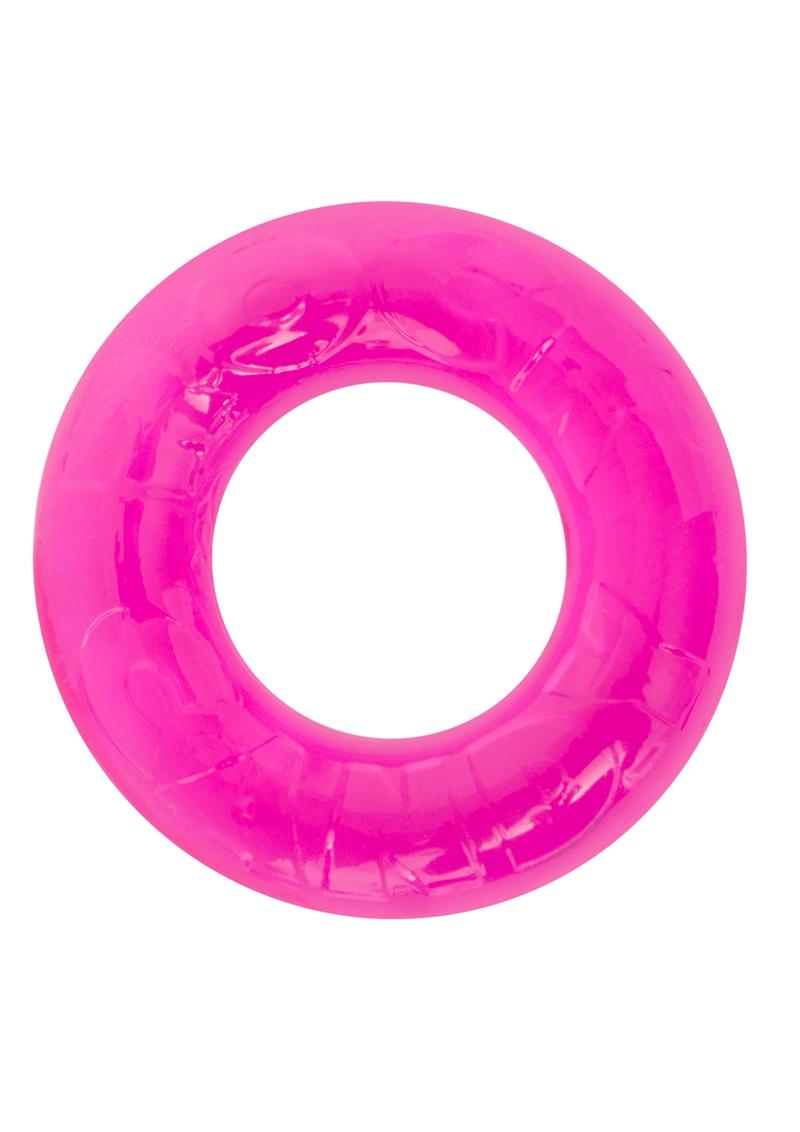 2 Pack Rock Candy Gummy Cock Ring One Size Fits Most Extra Snug Vibrant Red