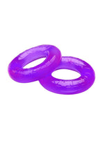 2 Pack Rock Candy Gummy Cock Ring One Size Fits Most Extra Snug Vibrant Red