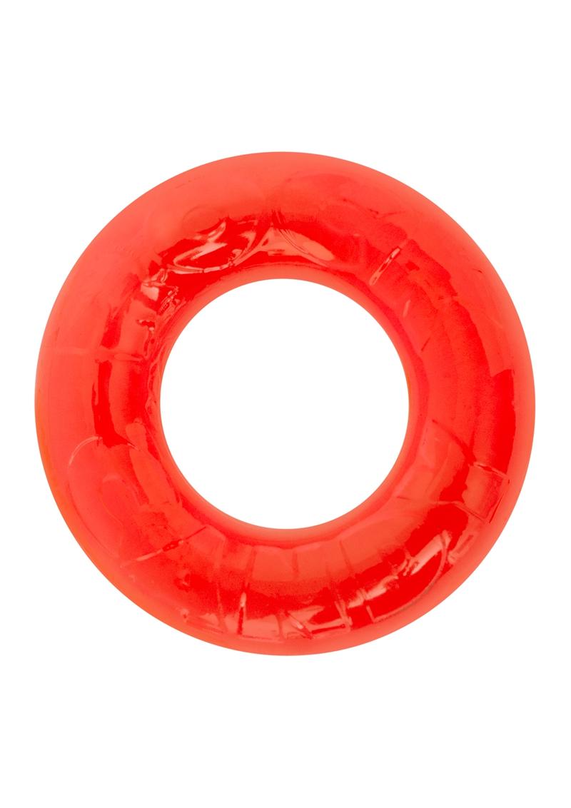 2 Pack Rock Candy Gummy Cock Ring One Size Fits Most Extra Snug Vibrant Red