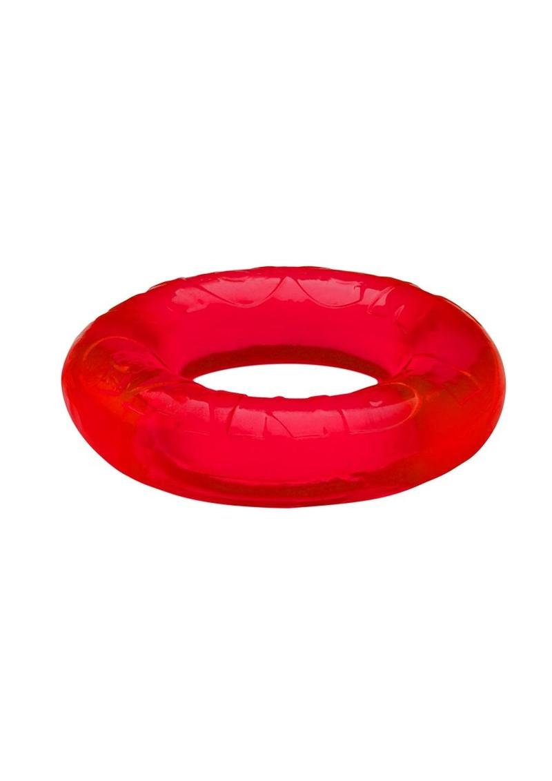 2 Pack Rock Candy Gummy Cock Ring One Size Fits Most Extra Snug Vibrant Red