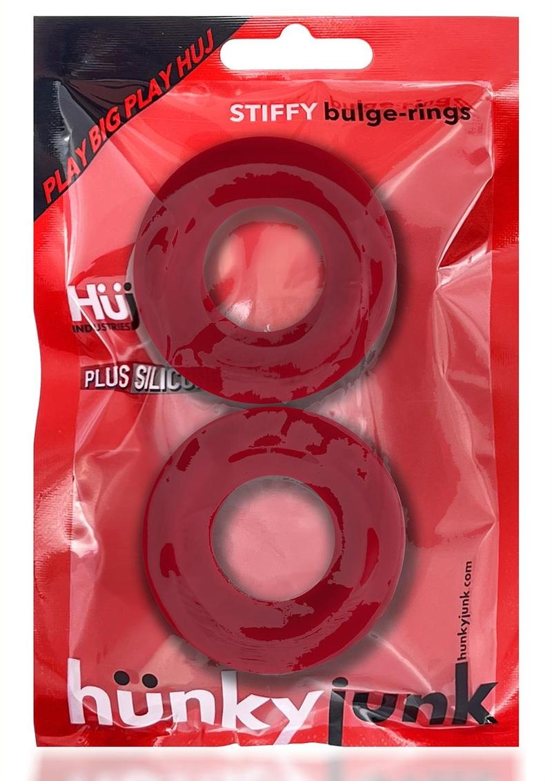 Stiffy Bulge Silicone Cock Rings 2-Pack Body Safe Cherry Ice