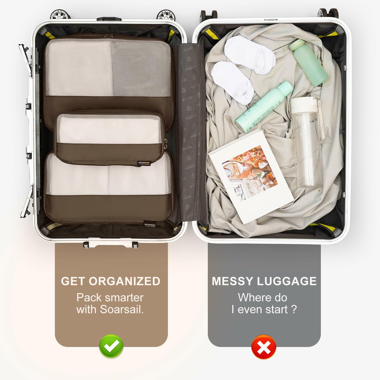 Compression Packing Cubes 6 Pack Travel Organizer Charcoal Gray