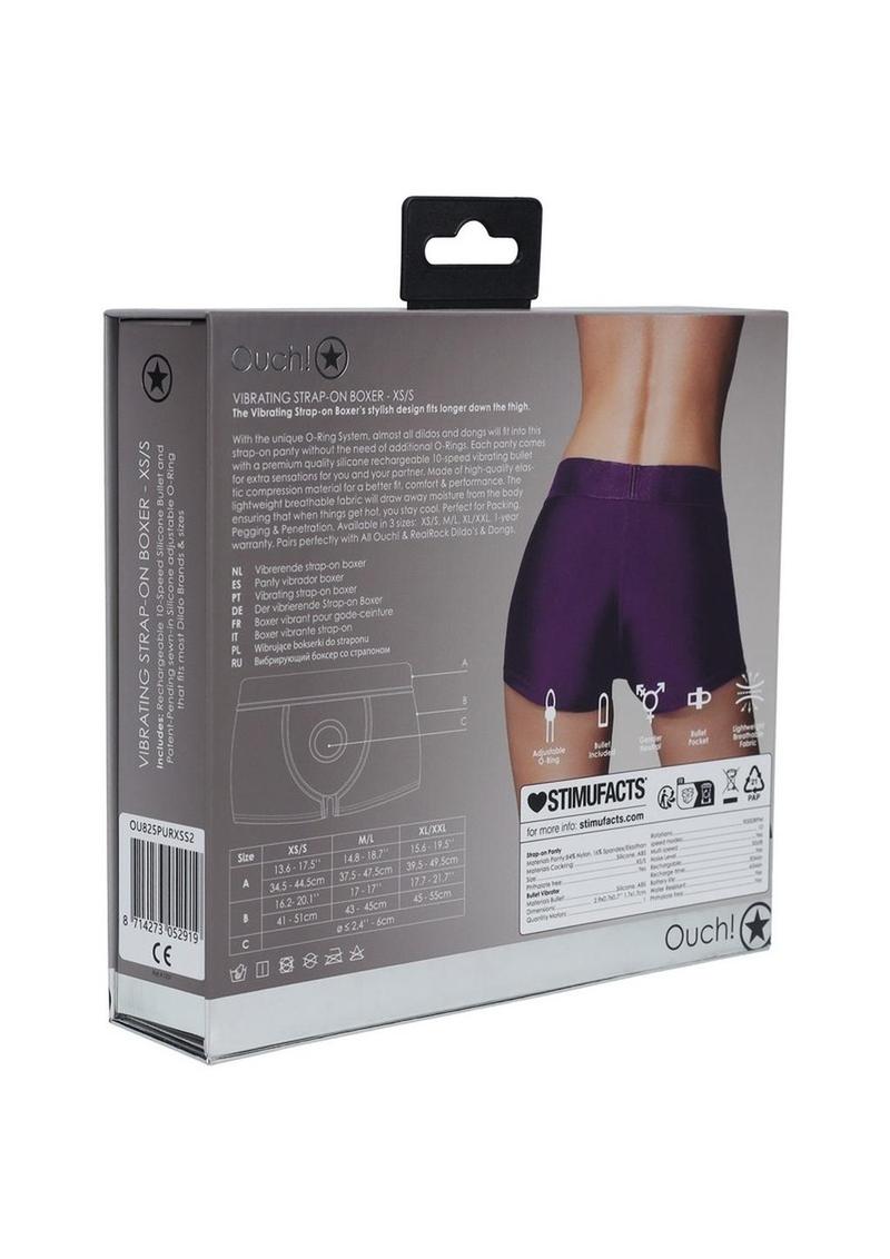 Vibrating Strap-On Boxer Harness With Bullet 10-Speed Rechargeable