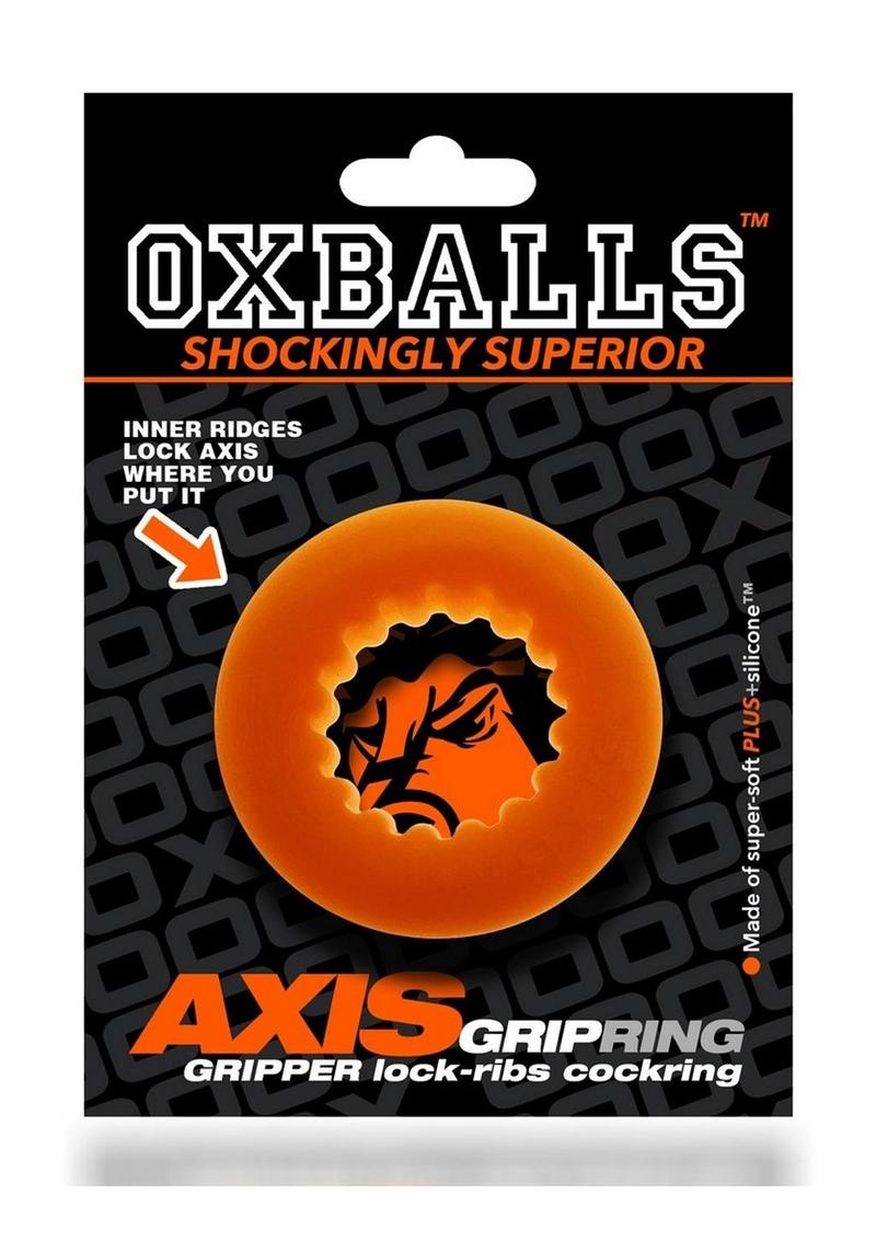 Oxballs Axis Gripper Lock Ribs Cock Ring Black Ice
