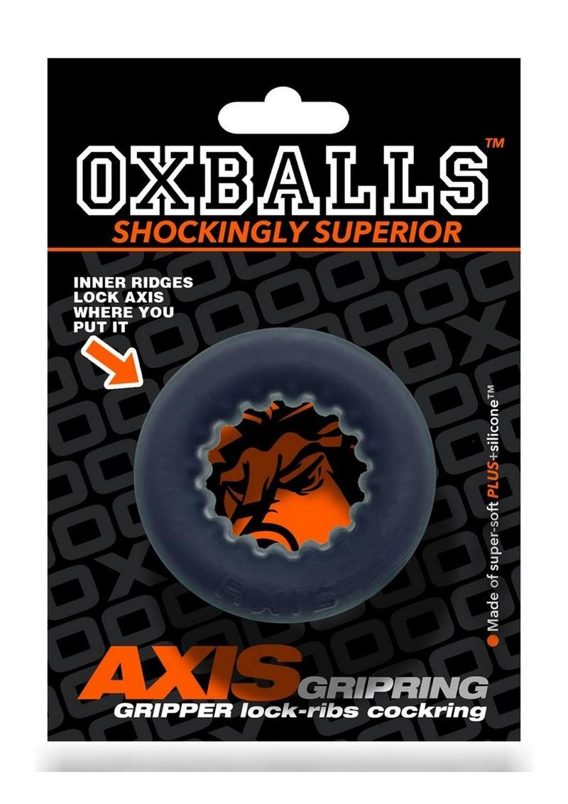 Oxballs Axis Gripper Lock Ribs Cock Ring Black Ice