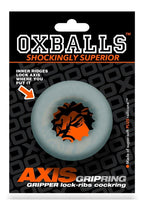 Oxballs Axis Gripper Lock Ribs Cock Ring Black Ice