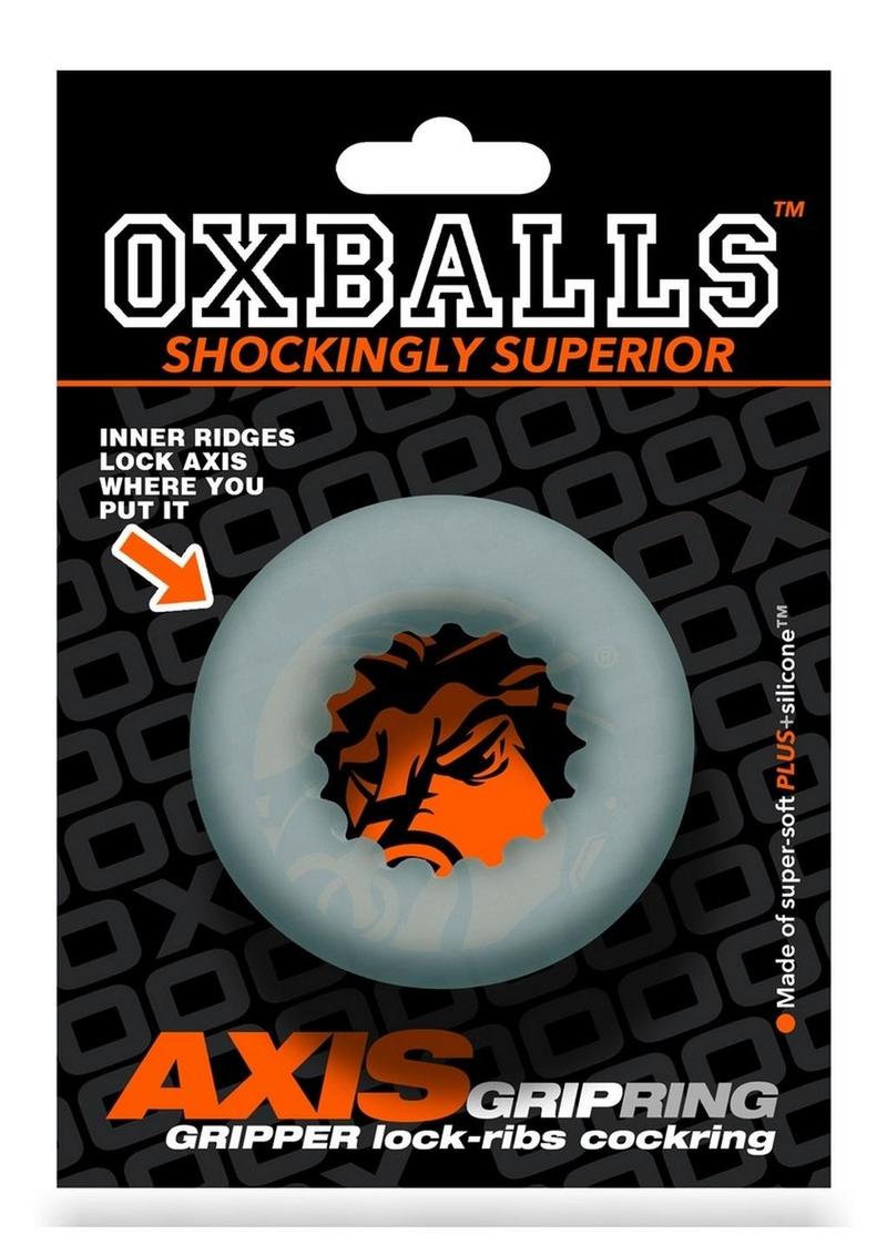 Oxballs Axis Gripper Lock Ribs Cock Ring Black Ice