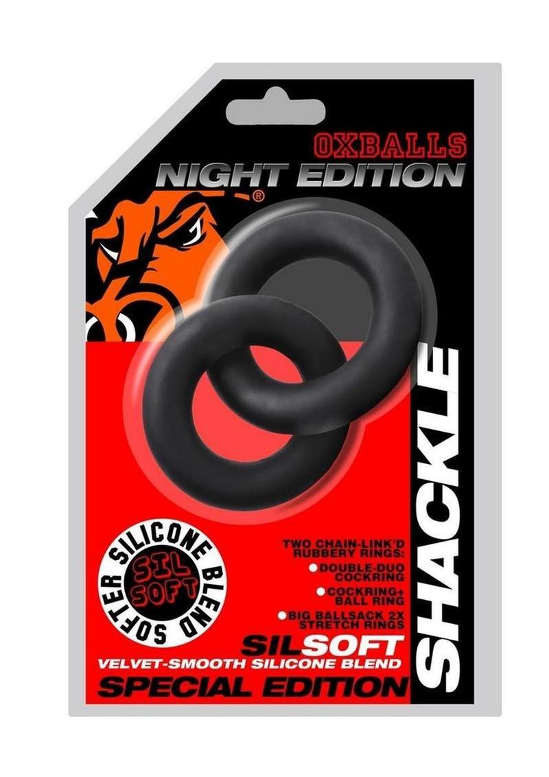 Oxballs Shackle Night Edition Silicone Cock And Ball Rings