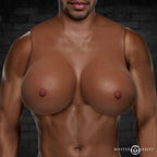 Master Series Perky Pair G-Cup Silicone Breast Forms in Dark