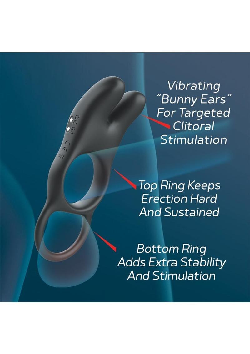 Red Dot V1 Silicone Rechargeable Vibrating Cock Ring With Remote
