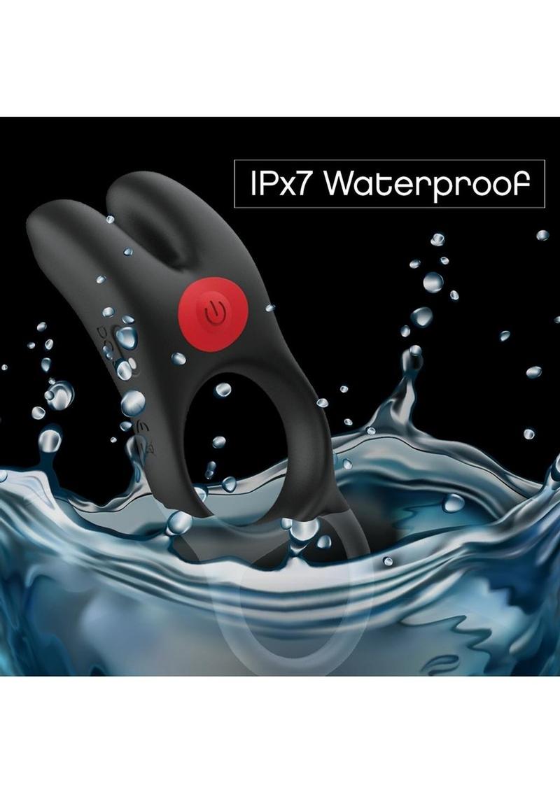 Red Dot V1 Silicone Rechargeable Vibrating Cock Ring With Remote