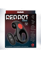 Red Dot V2 Silicone Rechargeable Vibrating Cock Ring with Remote