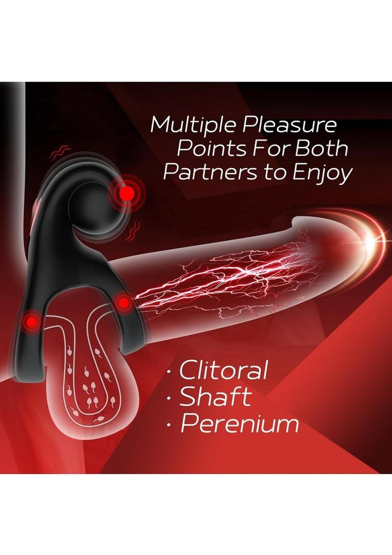 Red Dot V2 Silicone Rechargeable Vibrating Cock Ring with Remote