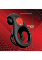 Red Dot V2 Silicone Rechargeable Vibrating Cock Ring with Remote