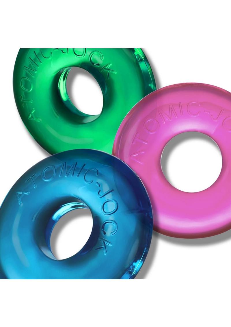 Ringer Max Silicone Cock Ring 3 Pack Neon Assorted Colors Firm Erections