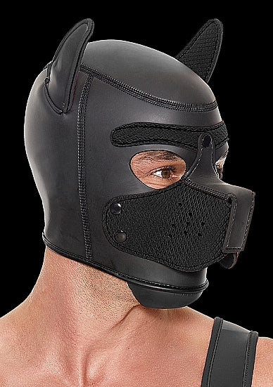 Puppy Hood Neoprene Black Detachable Adjustable Straps