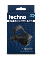 Techno Strobe App Controlled Rechargeable Silicone Vibrating Cock Ring