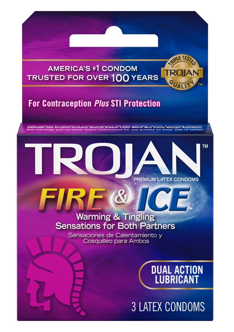 Trojan Fire And Ice Condoms Dual Action Warming And Tingling