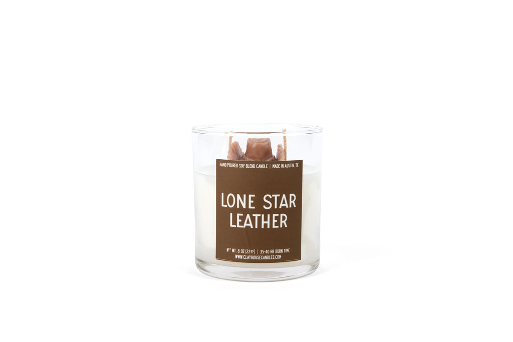 Leather Container Candle With Leather Fragrance And Wood Notes