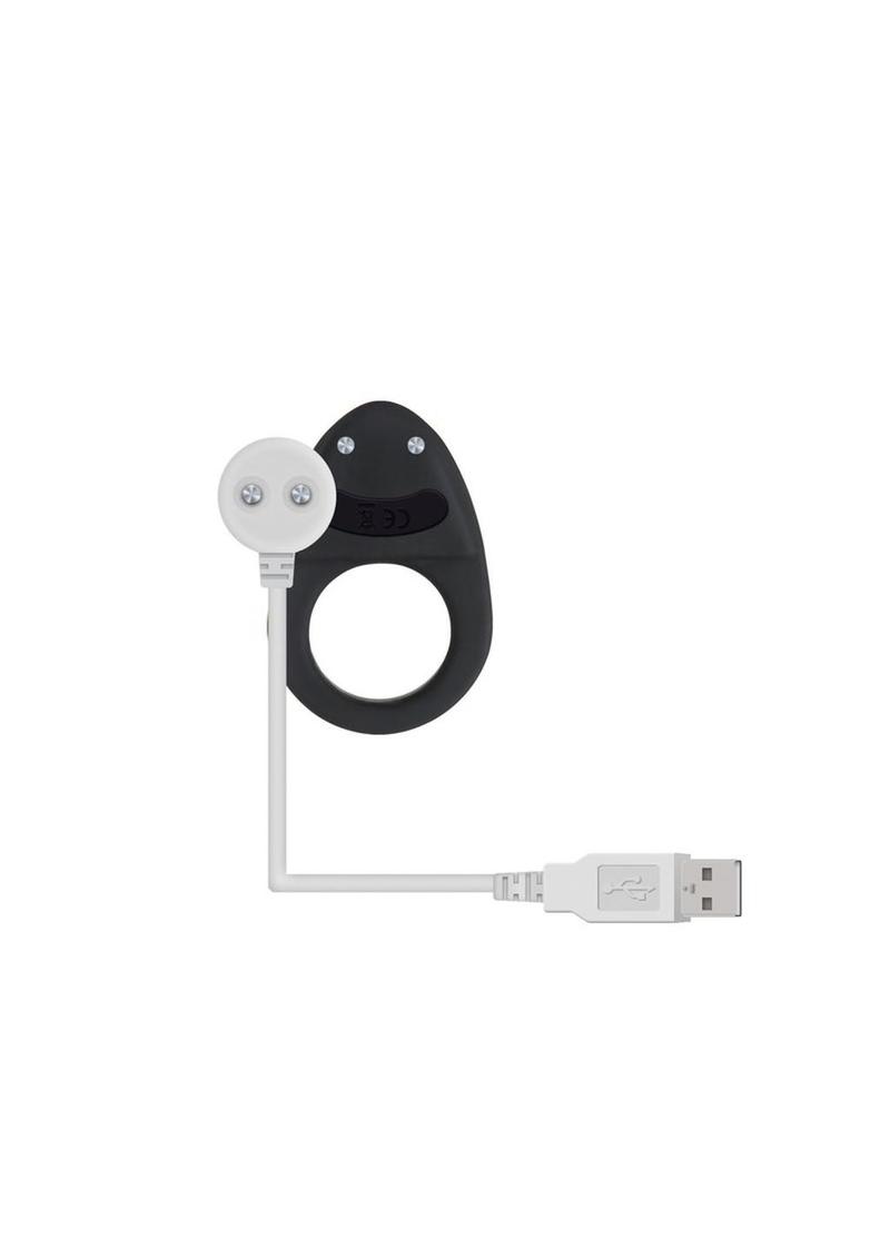 Rechargeable Silicone Cock Ring With Quiet Vibrations