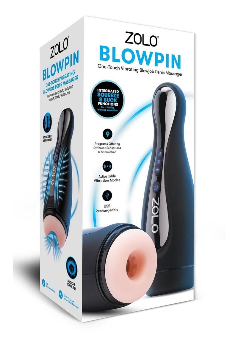 Zolo Blowpin Rechargeable Masturbator 9 Programs One Touch Interface